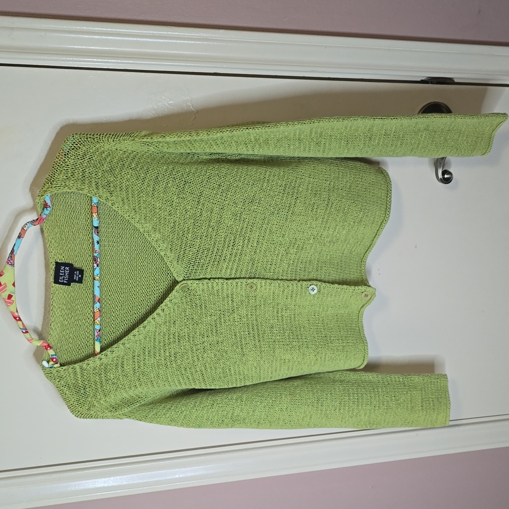 Eileen Fisher Green Cardigan Sweater